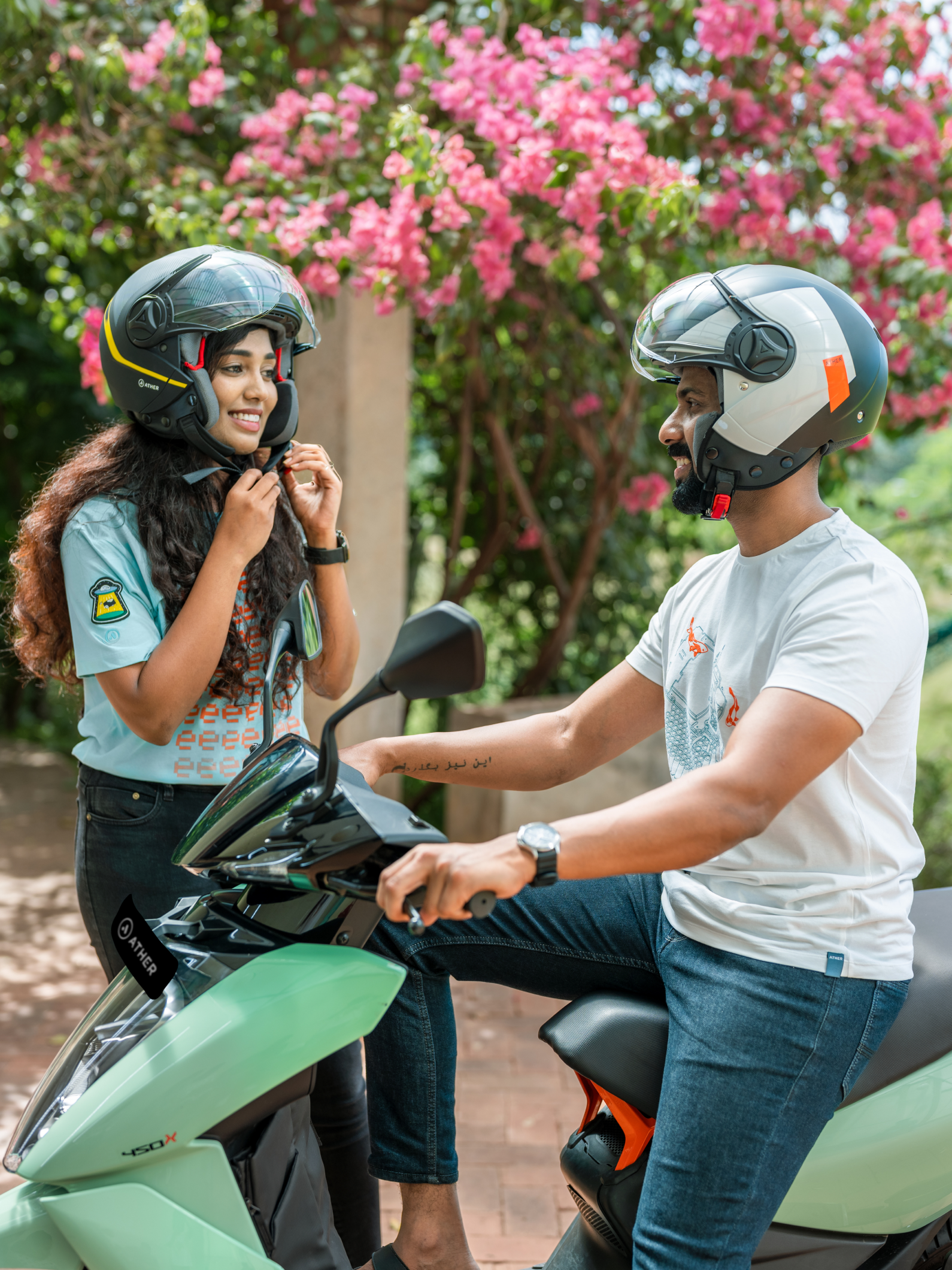 Ather Half Helmet Black with Grey